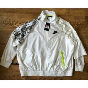Nike Womens Sportswear NSW Woven Track Jacket White Active AR3025 100 Size L NWT